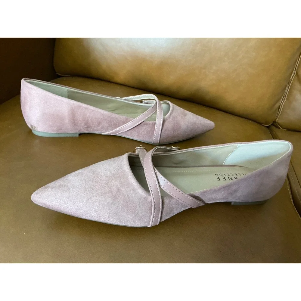 Journee Collection Patricia Flats Womens 12 Blush Pointed Toe Strappy